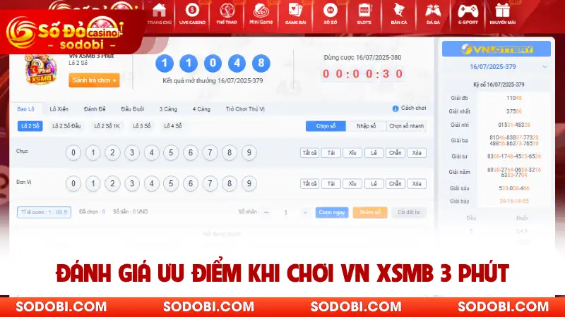 Đánh giá ưu điểm khi chơi VN XSMB 3 phút